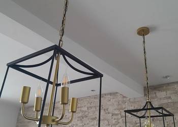 Dwie lampy rustykalne złoto