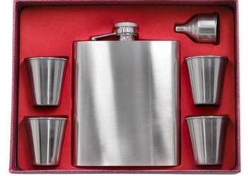 Duża Elegancka Piersiówka z Kieliszkami i Lejkiem - Idealny Prezent