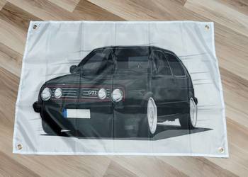 Baner materiałowy 90x60cm Honda Alpina VW, Wartburg 353, Romet