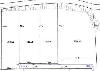 Działki budowlane 1400m2, 2500m2