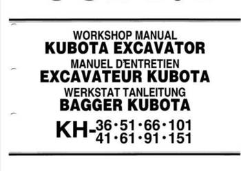 Kubota KH36 KH51 KH66 KH101 KH41 KH61 KH91 KH151 instrukcja naprawy Kubota KH36 KH51 KH66 KH101 KH41 KH61 KH91 KH151 instrukcja naprawy
