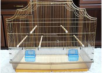 Duża Złota Klatka dla ptaków kanarki, papugi faliste, zeberki