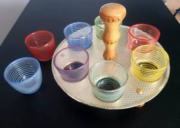 kieliszki DDR lata 50 vintage art deco