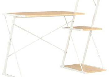 vidaXL Biurko z półką, biało-dębowe, 116x50x93 cm(20291)