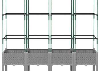 vidaXL Donica ogrodowa z kratką, jasnoszara, (SKU:367962)