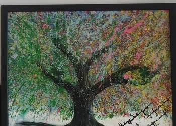 Obraz ręcznie malowany w ramie