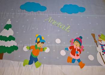 Dekoracje o tematyce zimowe  z brystolu