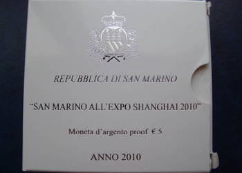 Stare monety 5 euro 2010 San Marino stan menniczy Srebro Stare monety 5 euro 2010 San Marino stan menniczy Srebro