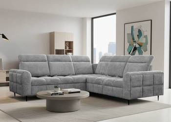 Duży narożnik Velo - modne przeszycia, ruchome oparcia, wysokie nóżki