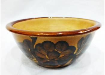 Makutra Misa gliniana malowana ceramika do wyrobu ciasta PRL