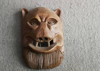Maska drewniana niedźwiedź 26cm dł,18 cm szer,