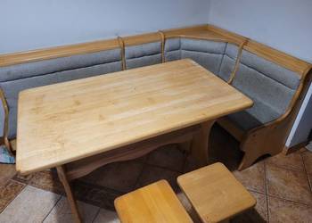 Kuchenny Bukowy Narożnik wraz ze Stołem