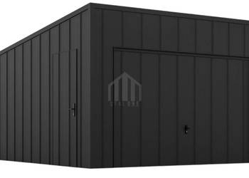 Garaż blaszany 3,5x5m brama uchylna drzwi, Na Rąbek, spad w tył SO163