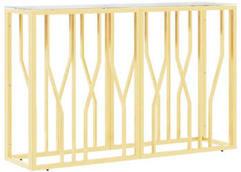 Stolik konsolowy 110x30x70 cm stal nierdzewna i szkło WM-350026