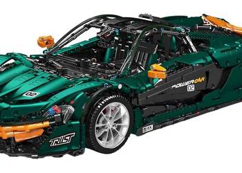 Klocki auto sportowe zielone 3268 el model 1:8 otwierane drzwi spojler