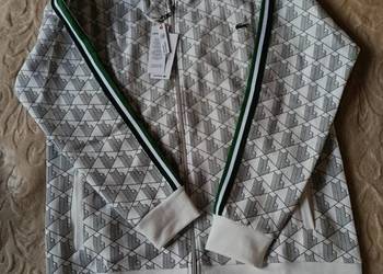 Bluza rozpinana męska Lacoste Monogram - ciepła wygodna biała XXL