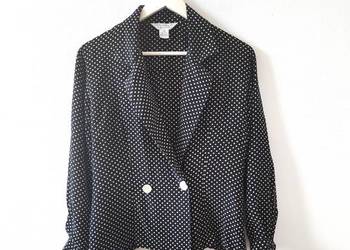 Piękna Koszula Narzutka w Grochy Groszki 100% Silk Jedwab