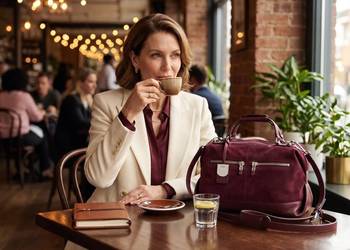 Torba DKNY – głęboki wiśniowy/bordowy kolor, po renowacji