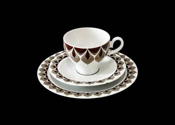 Porcelana retro trio Eschenbach Venedig Perlrand lata 70. Mid-Century
