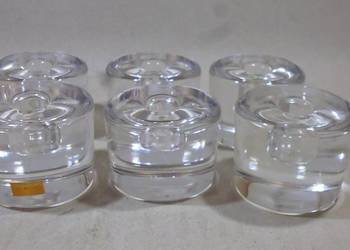 Świeczniki Kryształowe Orrefors Szwecja 6 szt .