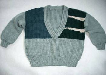 Gruby sweter oversize robiony na drutach 40 42 vintage