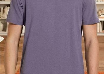 fioletowy t-shirt męski Sinsay