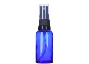 WYPRZEDAŻ Butelka szklana niebieska z atomizerem 30 ml spray