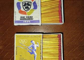 Kolekcjonerskie duże pudełka zapałek z PRL z 1974 roku, 2 sztuki