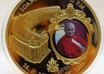 Olbrzym Gigant 70 mm MEDAL MONETA Jan Paweł II + Certyfikat Autentyczności
