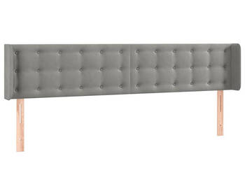 Zagłówek do łóżka z LED jasnoszary 203x16x78/88 cm aksamit WM-3123736