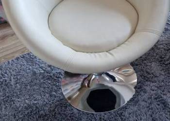 Nowy fotel kubełkowy ekoskóra biały