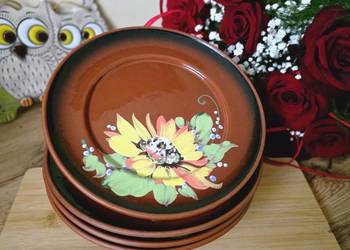 Zestaw talerzy ceramicznych ręcznie malowanych 19cm