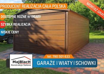 TANI Garaż Blaszany 3x5 Drewnopodobny | Garaże Blaszane – Maj-Blach