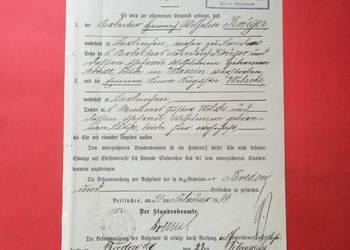 ( 52 ) Niemiecki Dokument z 1899 roku