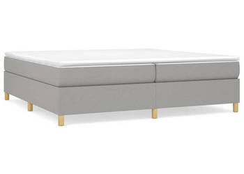 Łóżko kontynentalne z materacem jasnoszare tkanina 200x200 cm WM-3144546