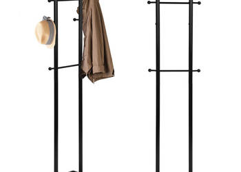 Wieszak stojący 8 haczyków 175 cm metal czarny ModernHome