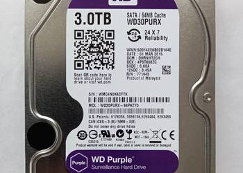 Dysk 3TB WD30PURX SATA III 3,5" 5400 RPM do monitoringu