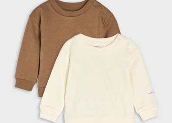 Komplet zestaw dresów 62 noworodek Sinsay bluza spodnie białe brązowe