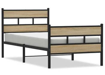 Łóżko Czarne Metalowe Rama Łóżka Metalowa Ze Stelażem 80x200 cm WM-4017111