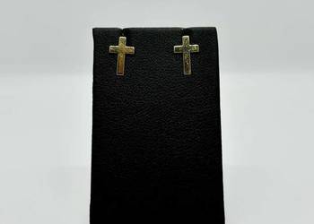 Nowe Złote Kolczyki pr. 585 0,68g Krzyż