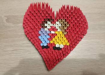 Serce Walentynka Origami Modułowe 3D