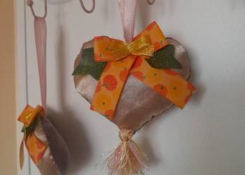 Nowa zawieszka na jesień dynie Serduszko 12cm+wstążka