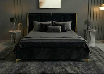 Łóżko ROKO czarne 160x200 pojemnik na pościel Stelaż