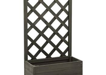 Ogrodowa donica z kratką, szara, 50x25x90 cm, drewno jodłowe(314831) Ogrodowa donica z kratką, szara, 50x25x90 cm, drewno jodłowe(314831)