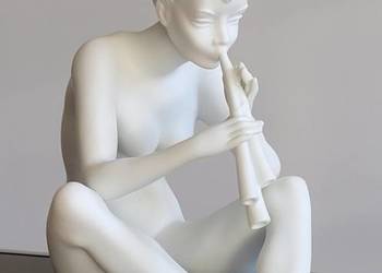 Piękna i okazała figurka  AK Kaiser Dziewczyna z fletem porcelana biskwitow