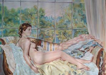 Piękny stary obraz pastel