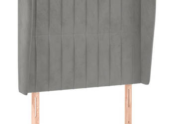 Zagłówek uszak jasnoszary 103x23x118/128 cm aksamit WM-3118236