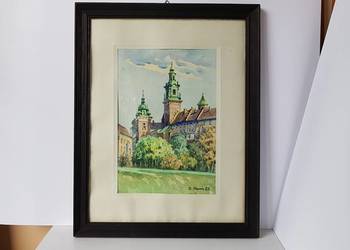 Akwarela WAWEL z 1983 roku autor Sylweriusz Sasim 1922-1996