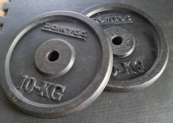 2x10 kg obciążenia żeliwne, ciężarki do hantli, gryfu DOMYOS 30 mm używane