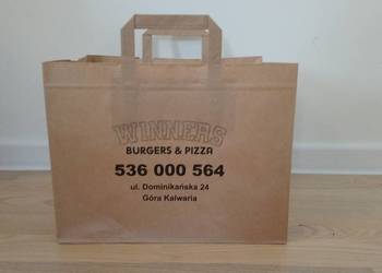Torby EKO szare dla cateringu z nadrukiem 100 sztuk